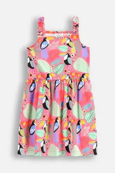 Coccodrillo rochie culoarea roz, midi, evazati, TROPICAL STORY GIRL KIDS imagine