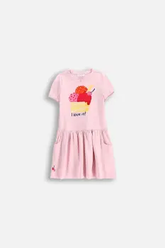 Coccodrillo rochie culoarea roz, mini, drept, HOLIDAY SPLASH GIRL KIDS imagine