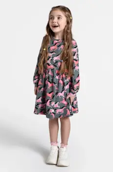 Coccodrillo rochie culoarea verde, mini, evazati, NOSTALGIC MEADOW GIRL KIDS imagine