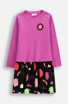 Coccodrillo rochie culoarea violet, midi, drept, REBEL GIRL KIDS imagine