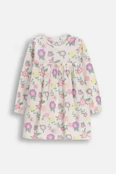 Coccodrillo rochie de bumbac pentru bebelusi HAPPY PUPPY GIRL NEWBORN culoare bej, mini, evazata imagine