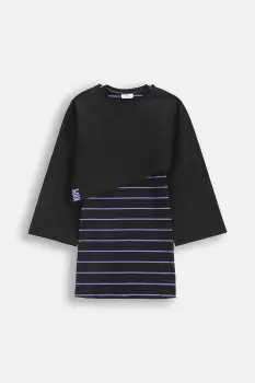 Coccodrillo rochie de bumbac pentru copii culoarea negru, mini, drept, RAVE GIRL JUNIOR imagine