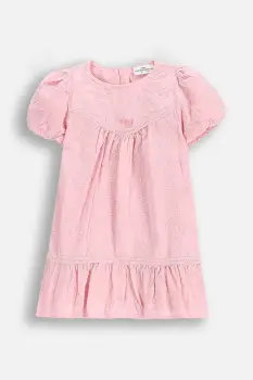 Coccodrillo rochie din bumbac pentru bebelusi culoarea roz, mini, evazati, HOLIDAY SPLASH GIRL NEWBORN imagine