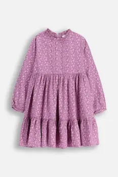 Coccodrillo rochie din vascoza pentru copii culoarea violet, mini, evazati, WINTER COSY GRIL KIDS imagine