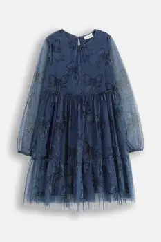 Coccodrillo rochie fete culoarea bleumarin, midi, evazati, FABOLOUS GIRL JUNIOR imagine