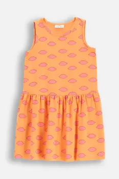 Coccodrillo rochie fete culoarea portocaliu, mini, evazati, EVERYDAY GIRL imagine