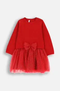 Coccodrillo rochie fete culoarea rosu, mini, evazati, ELEGANT BABY GIRL imagine