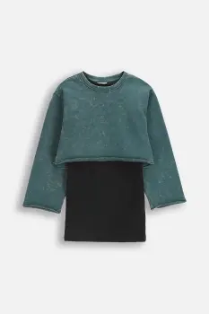 Coccodrillo rochie fete culoarea verde, mini, drept, FABOLOUS GIRL JUNIOR imagine