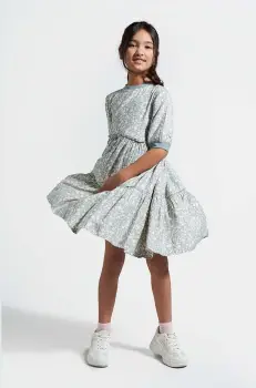 Coccodrillo rochie fete culoarea verde, mini, evazati imagine