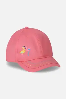 Coccodrillo sapca din bumbac pentru copii culoarea roz, cu imprimeu, ACCESSORIES SUMMER GIRL imagine