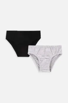 Coccodrillo slip din bumbac pentru copii 2-pack culoarea negru, BASIC UNDERWEAR imagine