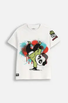 Coccodrillo tricou copii culoarea alb, cu imprimeu, SPORTS BOY KIDS imagine