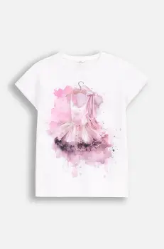 Coccodrillo tricou copii culoarea alb, EVERYDAY GIRL imagine