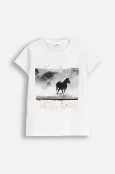 Coccodrillo tricou copii culoarea alb, EVERYDAY GIRL A imagine