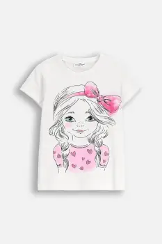 Coccodrillo tricou copii culoarea alb, EVERYDAY GIRL A imagine