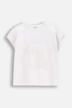 Coccodrillo tricou copii culoarea alb, FLOWER PARADISE GIRL JUNIOR imagine