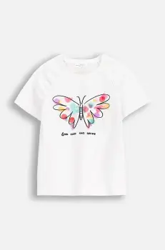 Coccodrillo tricou copii culoarea alb, MAXITROPIC GIRL KIDS imagine