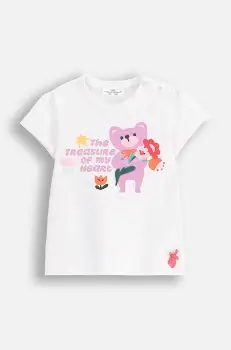 Coccodrillo tricou copii culoarea alb, MAXITROPIC GIRL NEWBORN imagine