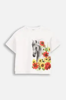 Coccodrillo tricou copii culoarea alb, NOSTALGIC MEADOW GIRL JUNIOR imagine