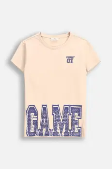 Coccodrillo tricou copii culoarea bej, EVERYDAY GIRL imagine