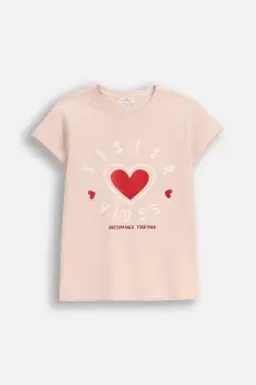 Coccodrillo tricou copii culoarea bej, EVERYDAY GIRL A imagine
