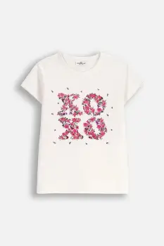 Coccodrillo tricou copii culoarea bej, EVERYDAY GIRL A imagine