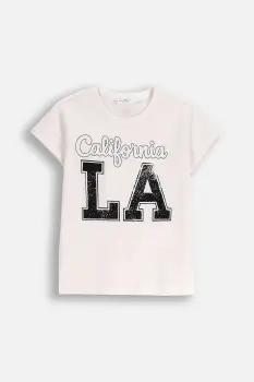 Coccodrillo tricou copii culoarea bej, EVERYDAY GIRL A imagine