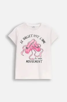 Coccodrillo tricou copii culoarea bej, EVERYDAY GIRL A imagine