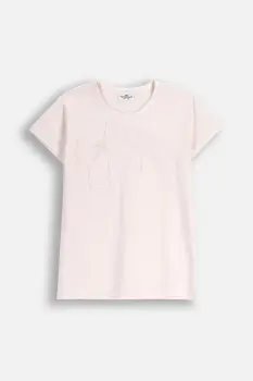 Coccodrillo tricou copii culoarea bej, FABOLOUS GIRL JUNIOR imagine