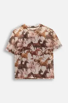 Coccodrillo tricou copii culoarea bej, NOSTALGIC MEADOW GIRL JUNIOR imagine