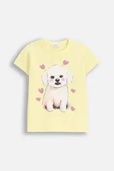 Coccodrillo tricou copii culoarea galben, EVERYDAY GIRL A imagine