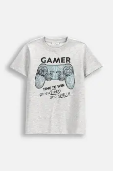 Coccodrillo tricou copii culoarea gri, cu imprimeu, EVERYDAY BOY imagine