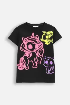 Coccodrillo tricou copii culoarea negru, RAVE GIRL KIDS imagine