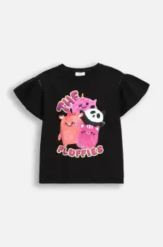 Coccodrillo tricou copii culoarea negru, REBEL GIRL KIDS imagine