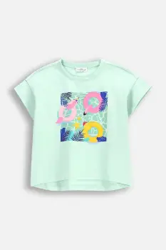 Coccodrillo tricou copii culoarea turcoaz, HOLIDAY SPLASH GIRL KIDS imagine