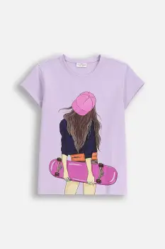 Coccodrillo tricou copii culoarea violet, EVERYDAY GIRL A imagine