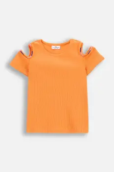 Coccodrillo tricou culoarea portocaliu, FLOWER PARADISE GIRL JUNIOR imagine