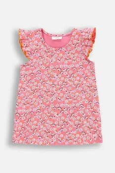 Coccodrillo tricou culoarea roz, FLOWER PARADISE GIRL KIDS imagine