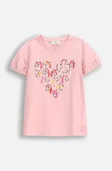 Coccodrillo tricou culoarea roz, NOSTALGIC MEADOW GIRL KIDS imagine