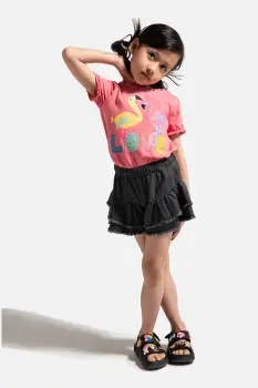 Coccodrillo tricou culoarea roz, TROPICAL STORY GIRL KIDS imagine