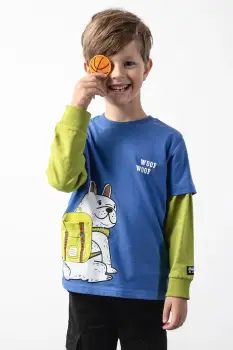 Coccodrillo tricou de bumbac pentru copii cu imprimeu, ACADEMY BOY KIDS imagine