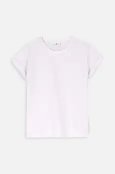 Coccodrillo tricou de bumbac pentru copii culoarea alb, BASIC GIRL imagine