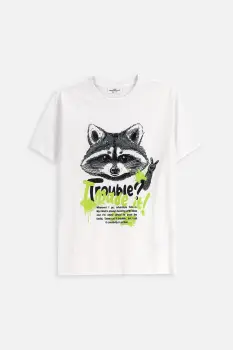 Coccodrillo tricou de bumbac pentru copii culoarea alb, cu imprimeu, EVERYDAY BOY A imagine