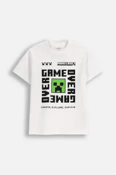 Coccodrillo tricou de bumbac pentru copii culoarea alb, cu imprimeu, LICENCE BOY imagine