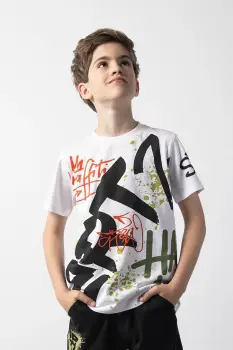 Coccodrillo tricou de bumbac pentru copii culoarea alb, cu imprimeu, SPORTS BOY JUNIOR imagine