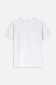 Coccodrillo tricou de bumbac pentru copii culoarea alb, neted, BASIC BOY imagine