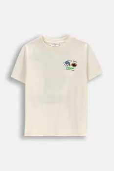 Coccodrillo tricou de bumbac pentru copii culoarea bej, cu imprimeu, EVERYDAY BOY imagine