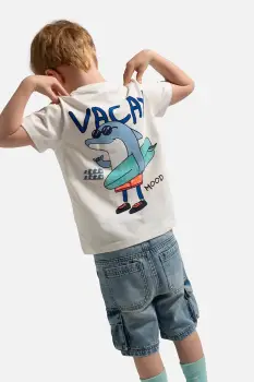 Coccodrillo tricou de bumbac pentru copii culoarea bej, cu imprimeu, HOLIDAY SPLASH BOY KIDS imagine