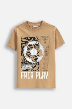 Coccodrillo tricou de bumbac pentru copii culoarea bej, cu imprimeu, MONOCHROME BOY JUNIOR imagine