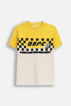 Coccodrillo tricou de bumbac pentru copii culoarea galben, cu imprimeu, CITY RACING BOY JUNIOR imagine